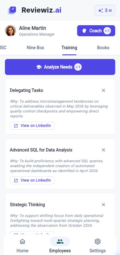 LinkedIn Learning in Reviewiz, mobile view.